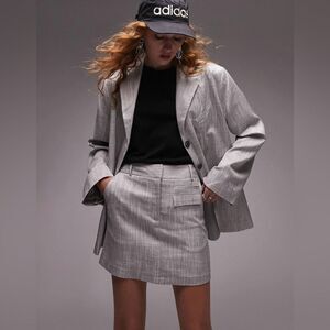 NWOT Topshop grey blazer and skirt